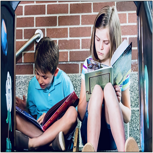 Two Kids Reading Books